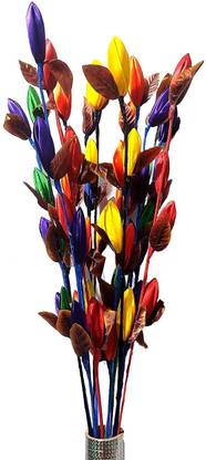 BongCraft Artificial mix color handmade flower bunch without pot Multicolor Dried Sticks Artificial Flower