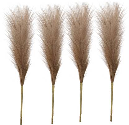 TIED RIBBONS Decorative Artificial Dried Pampa for Vase Pot Home Decoration Gift Item Brown Dried Sticks Artificial Flower