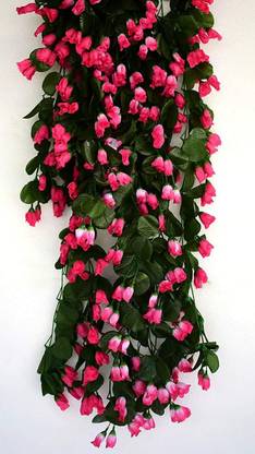 Kanishk Gallery Artificial Creepers hanging flower Pink Rose Artificial Flower