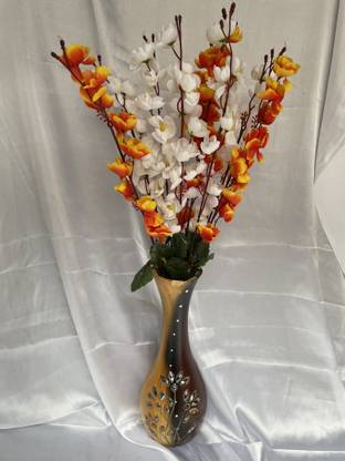zoanto Orange, White Cherry Blossom Artificial Flower