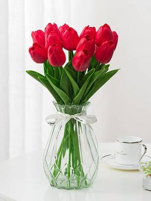 spaklearc artificial red tulip(pack of 5) Red Tulips Artificial Flower