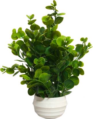 RWFM A artificial Jat plant Green Dahalia Artificial Flower  with Pot