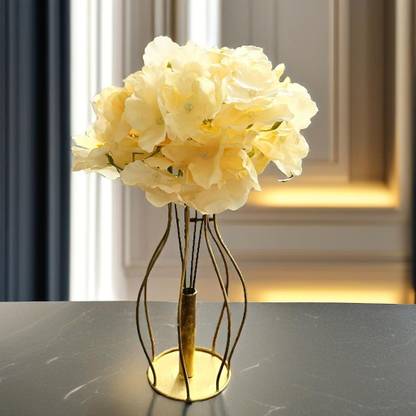 Akaar Artificial Cream Hydrangea Flower Sticks (Pack of 4) – Elegant Decor by Akaar Beige Hydrangea Artificial Flower