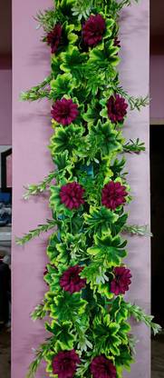 Dynamic Retail Global Artificial Hanging Flowers Plant Garlands Chain for Home Decoration Green Rose Artificial Flower