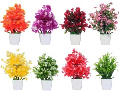 Jaymaa Collection Artificial Plant in Pot for Home Office Multicolor Wild Flower Artificial Flower  with Pot