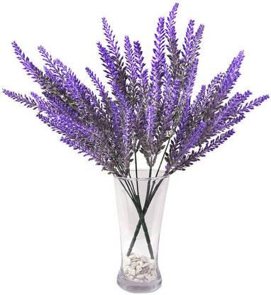 Mahesumar Blue Lavender Artificial Flower  with Pot