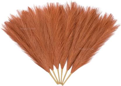 Petals & pines Artificial Dried Pampas Grass for Home, Office & Tabletop Vase Decor Brown Wild Flower Artificial Flower
