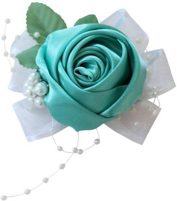 BNF Wrist Corsage Bridal Stretchy Bracelet Wedding Prom Hand Flower Blue Blue Wild Flower Artificial Flower