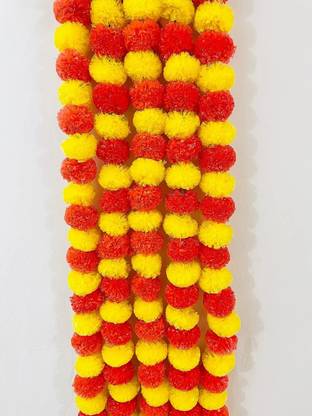 UD HUB Red, Yellow Marigold Artificial Flower