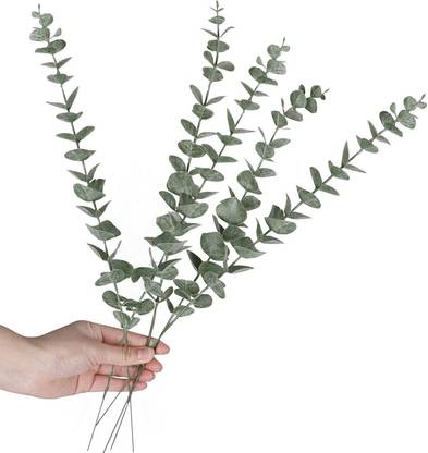 TIED RIBBONS Decorative Artificial Flowers for Vase Pot Home Decorations Green Eucalyptus Artificial Flower