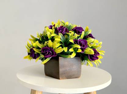 CARNIVAL Purple Wild Flower Artificial Flower with Pot