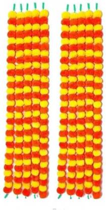 Onlinehozari Yellow, Orange Marigold Artificial Flower