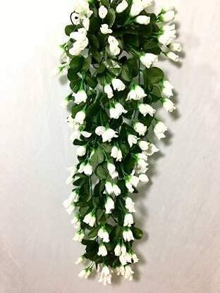 SellPlus Flower Artificial Hanging Orchid Rose Shaped Flowers White Rose Artificial Flower