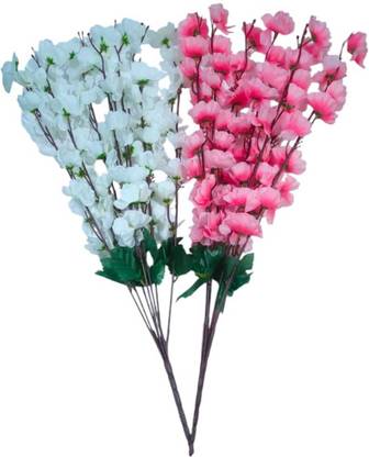 radiant Pink, White Orchids Artificial Flower