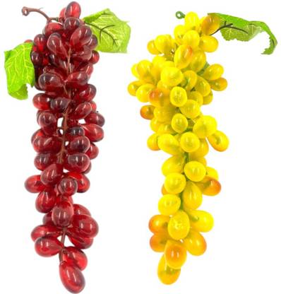 ZarSaaA Artificial Grapes Red and Yellow Color Artificial Fruit