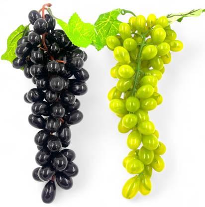 ZarSaaA Artificial Grapes Green and Black Artificial Fruit