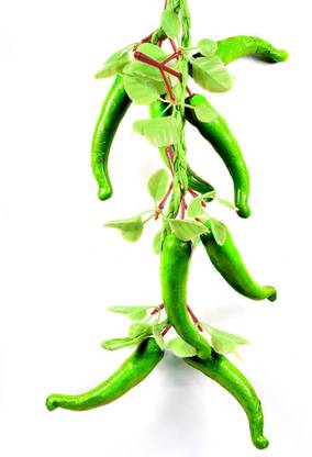 CRYSTU Artificial Hanging Red Chilli Vegetable For Home And Kitchen Decoration Artificial Fruit