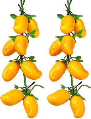 CRYSTU Artificial Hanging Mango Fruits For Home Decoration And Kitchen Decoration Artificial Fruit