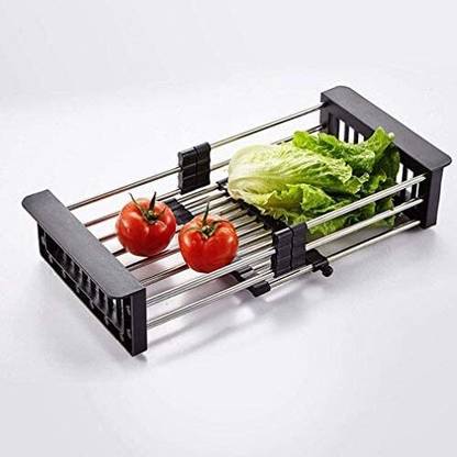 Tadatmay Fruits and Vegetables Draining Rack ? Adjustable Dish Drainer Basket Artificial Fruit