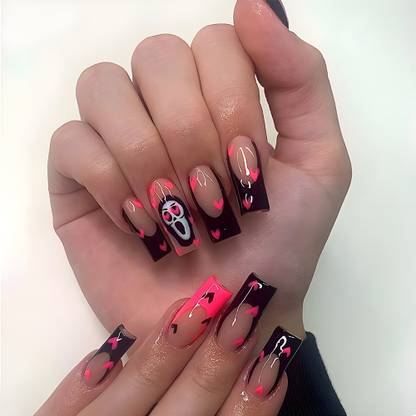 AB Posters Graphic Art Abstract Faces Coffin Artificial Nails Pink