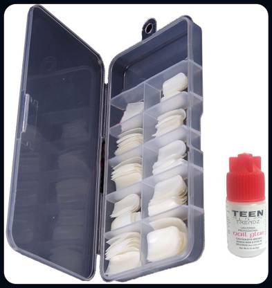 AuraSkin NEW Gorgeous Fake nails 100 Pcs Reuseable Transparent Artificial Nail-new transparent