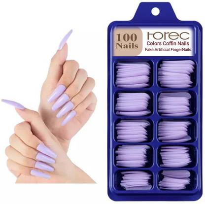 rorec Finger Artificial Matte Color Taro Purple (100) nails Taro Purple