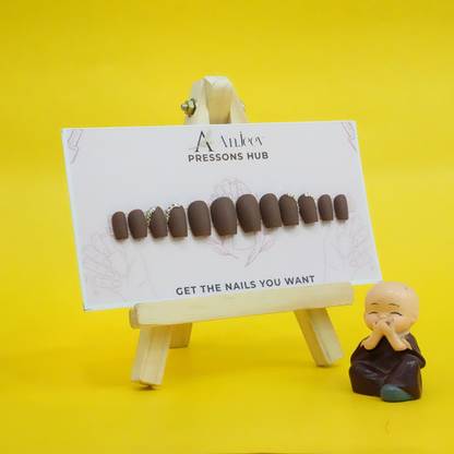 anjeev Mocha Gem Matte Cocoa Brown with Rhinestone Accents