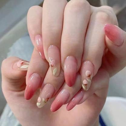 Slay On Designer Abs Plastic Artificial Nails Pink