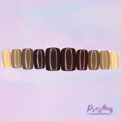 PressOns Solid Gel Nail Polish Palette Kit Jelly Pigment UV Glue Milk Tea Mocha multicolour