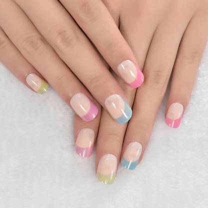 Velvetique Cute Affair:24 Nails With Liquid Glue & Glue Tabs | Artificial Nails Multicolor