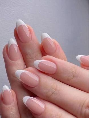 FWS Fashionworldshop Glossy Nude French Almond ST623 Nude