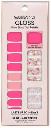 DASHING DIVA Gloss Gel Nail Art Strips - Palm Beach - 32ct Multicolor