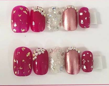 AMOK STORE Artificial Acrylic Nail Set Full Cover tip UV Top Coat 02 MULTICOLOUR