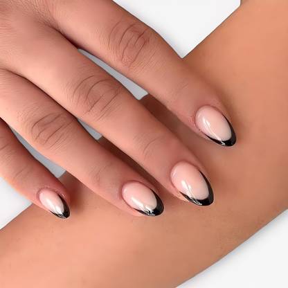 Shhagan Minimalist Black and Nude Nails black