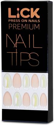Lick - Press on Nails Stilettos Shape Chromatic Acrylic Artificial/False Nails With Application Kit Glossy Chromatic Pink and White