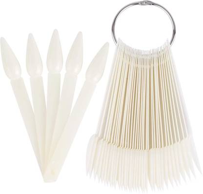 Lusty soul Professional 50 pcs Nail Sample Sticks\Tips Nail Art Polish Practice white