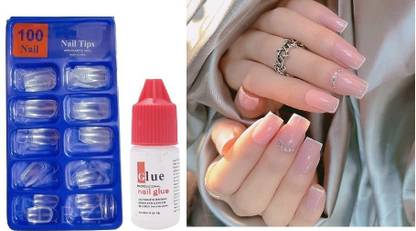 Herrlich Press On Nails Detachable Artificial Full Cover Fake Nails TRANSPARENT