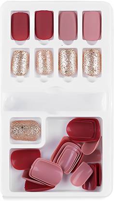 SYGA FakeNails-F635-21- Red&Peach