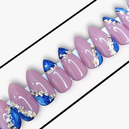 Shhagan Designer Lily Marble Press on Nails with Glue Kit 1189 Multicolor