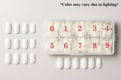 SKINPLUS Nail Tips,500pcs Acrylic False Nails Long Square Fake Nail Tips, 10 Sizes White
