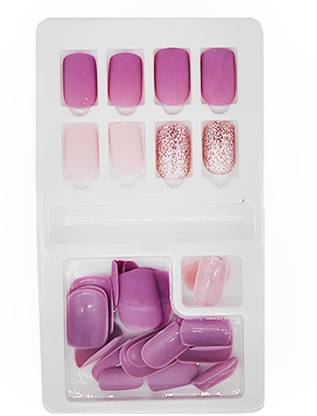 SYGA FakeNails-F635-10- Flower purple