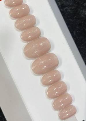 FWS Fashionworldshop Glossy Nude Glitter Shine Shape Oval Nude