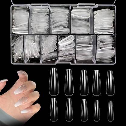 JANOST 100 % New Natural Reusable Artificial Nail Tips Best False Nails Transparent