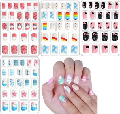 MYYNTI Press on Nails for Kids Children Girls Toys Girls Acrylic Fake Nails MULTICOLOUR