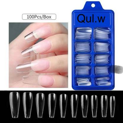 Qul.w ARTIFICIAL TRANSPARENT FAKE NAILS transparent