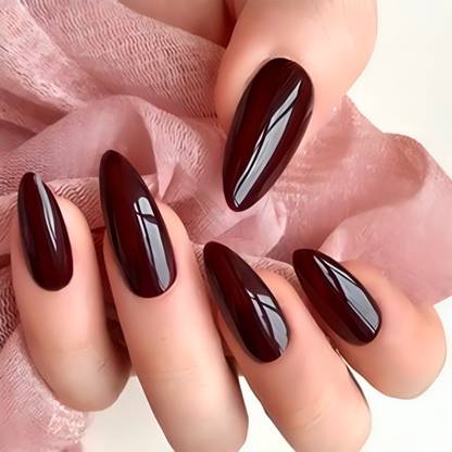 The Unique Artificial Nails almond. Red