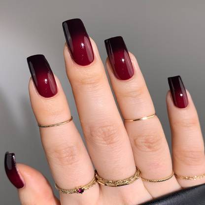 Shhagan Dark Red Ombre Nails dark red(ombre)