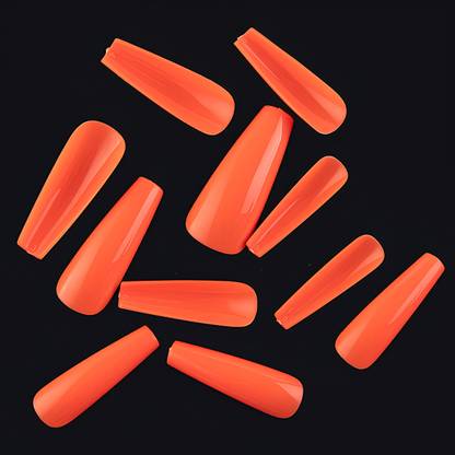 Shhagan orange coffin nails orange