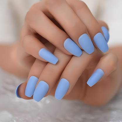 Shhagan Subtle Sky Blue Matte Nails sky blue