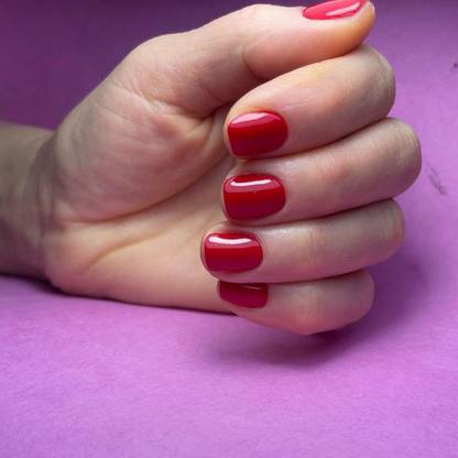 Shhagan Classic Red Designer Artificial Press-on-Nails with Glue 591 Multicolor